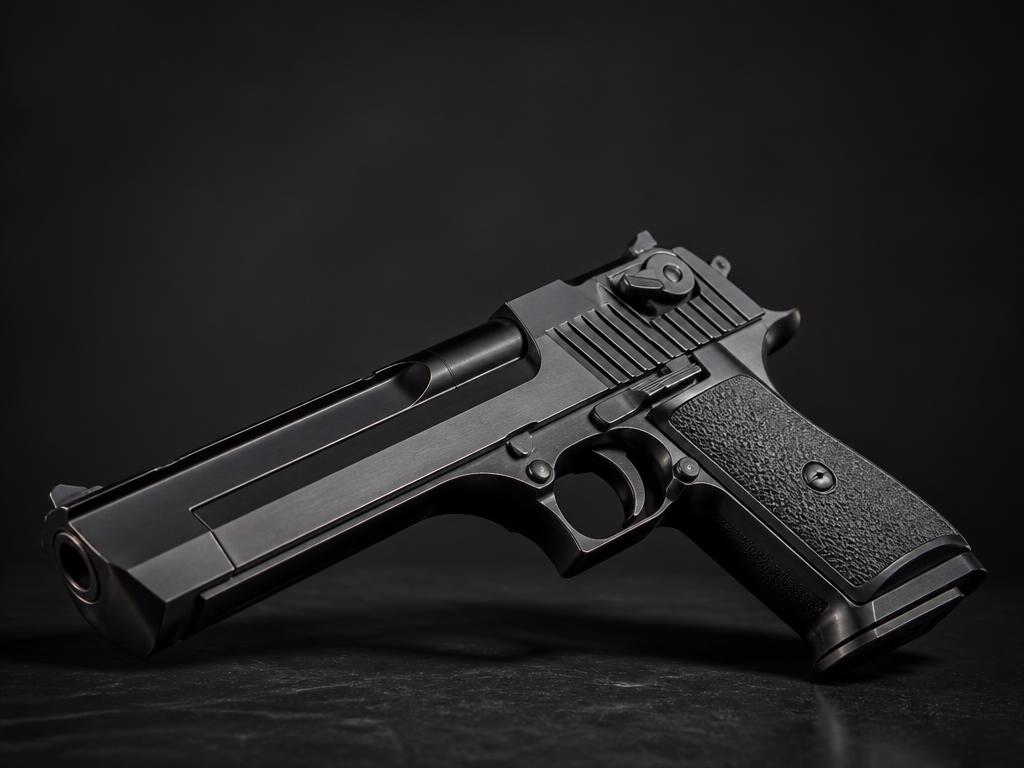 Large-frame handgun representing CEN B4 handgun threats